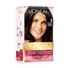 LOREAL EXCELLENCE HAIR COLOUR NATURAL DARKEST BROWN 3